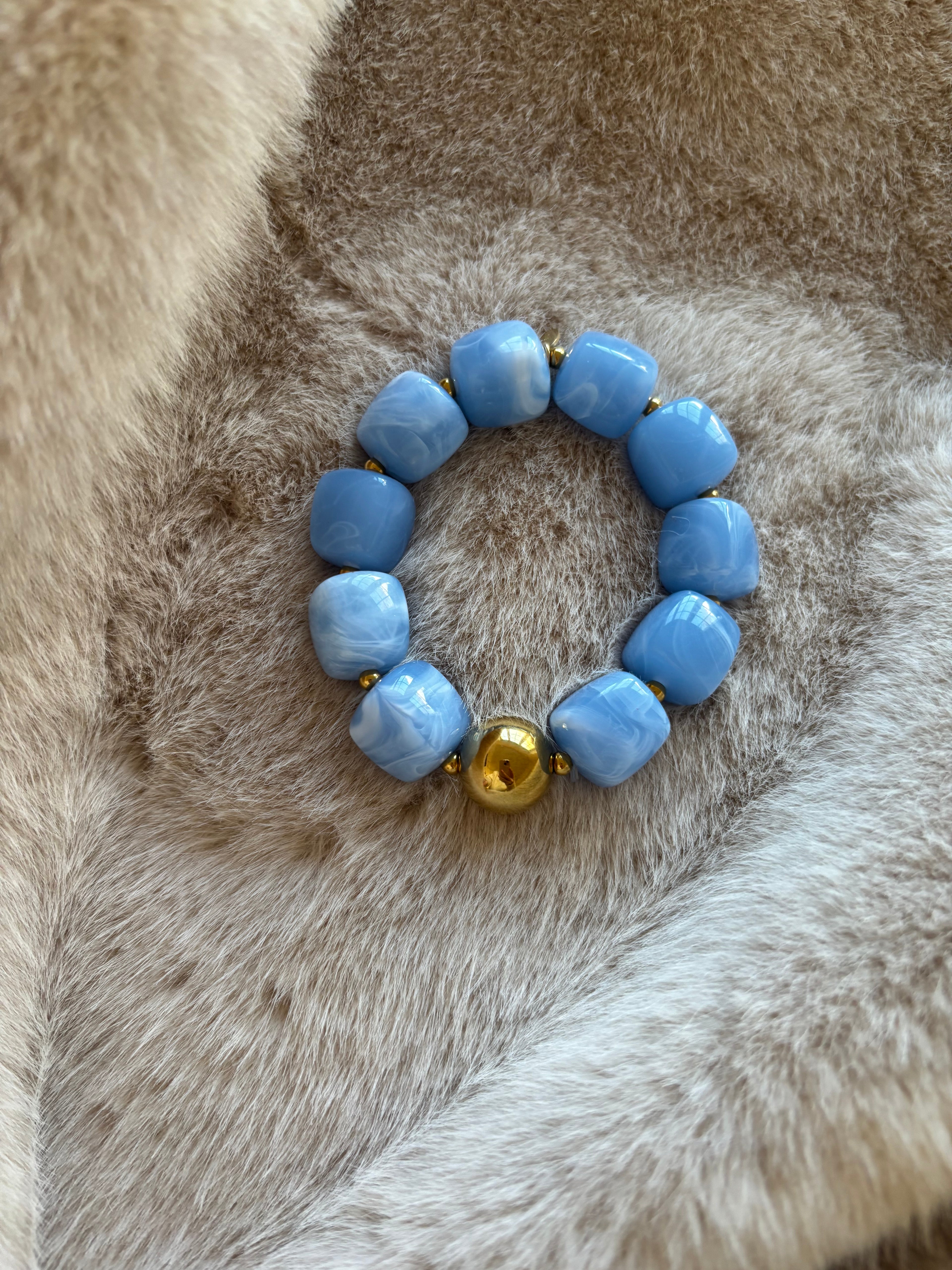 BRACELET BLEU AURORE Chic et Paillettes