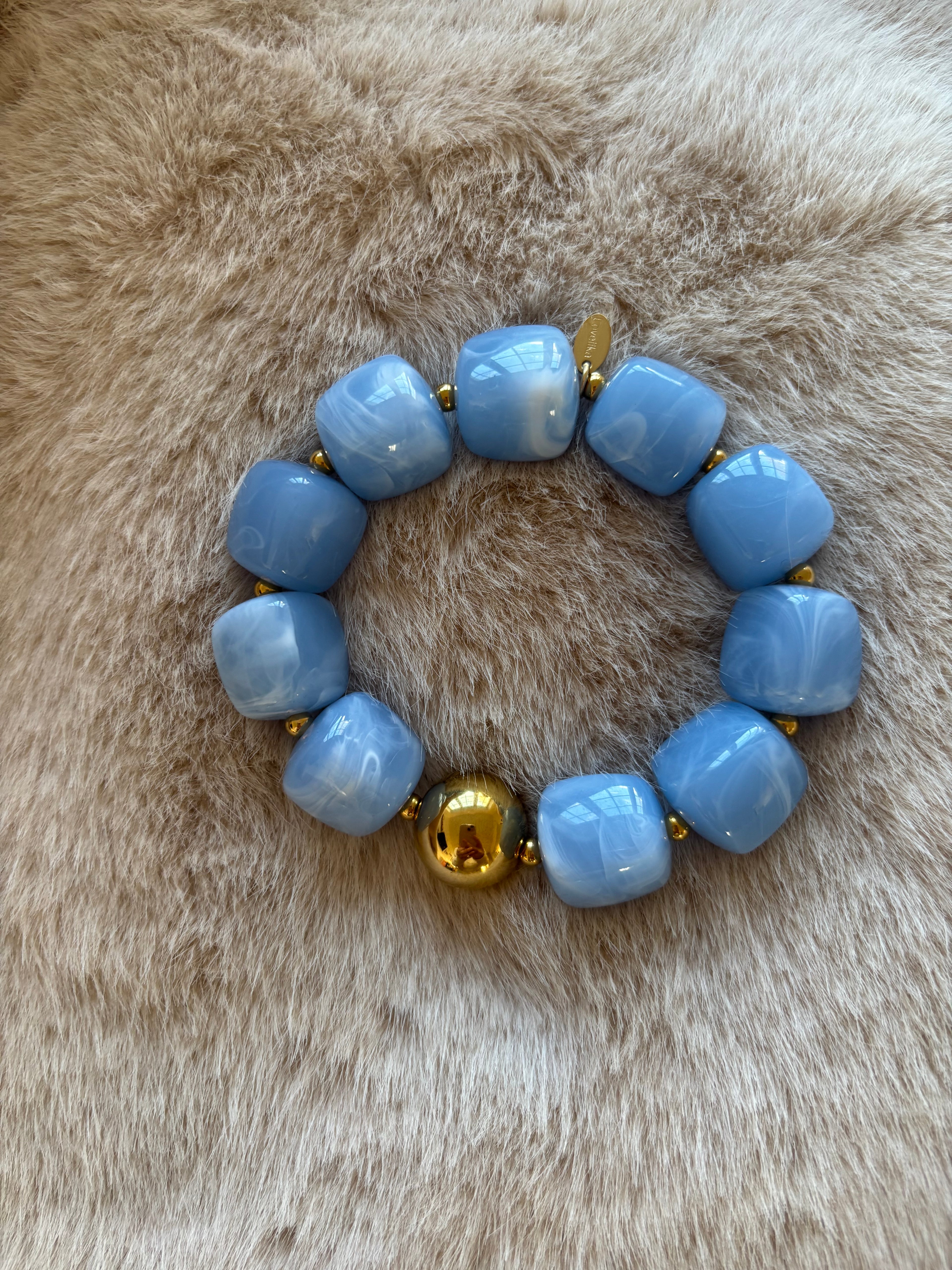 BRACELET BLEU AURORE Chic et Paillettes