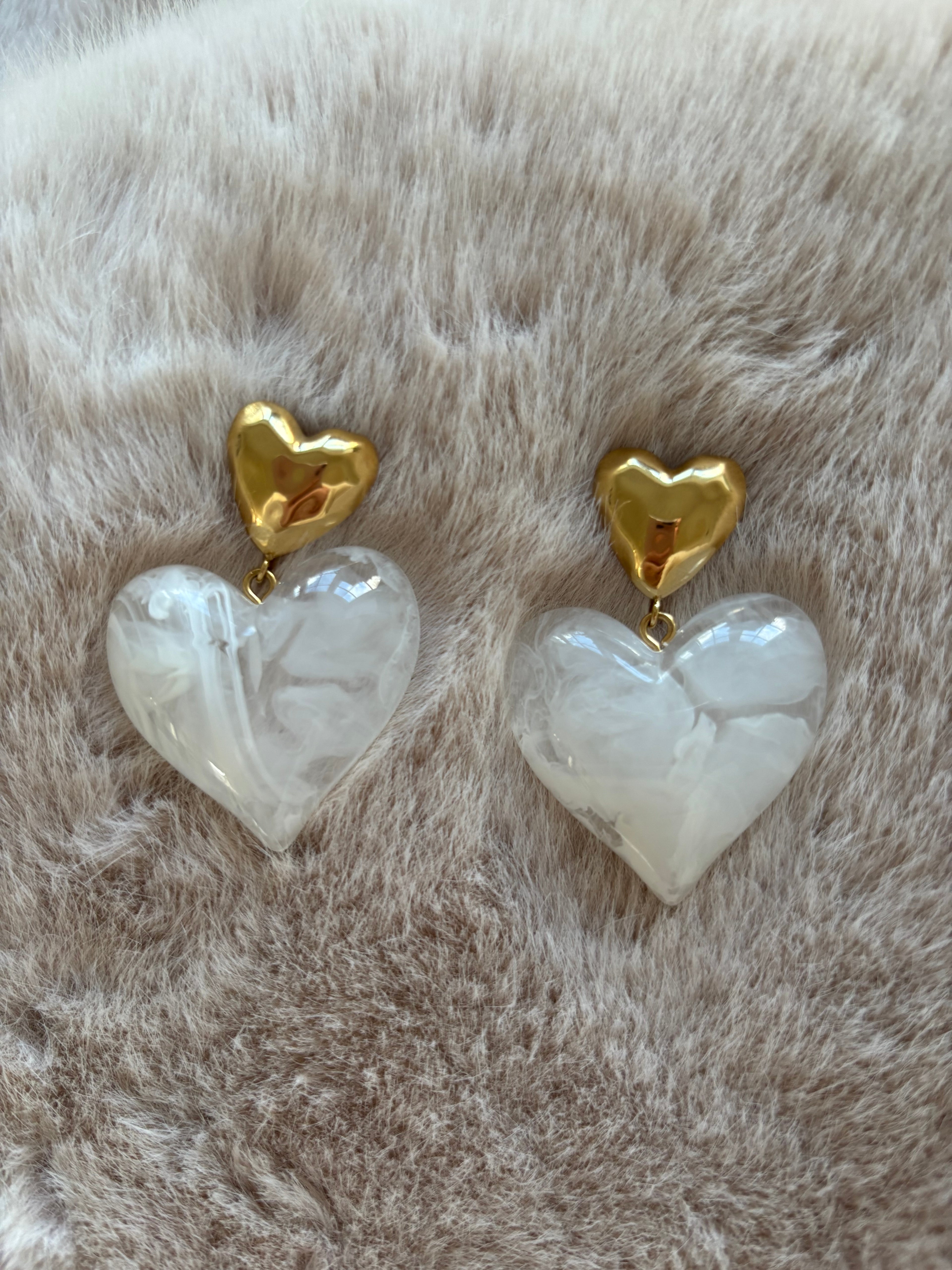 BOUCLES D'OREILLES COEUR Chic et Paillettes