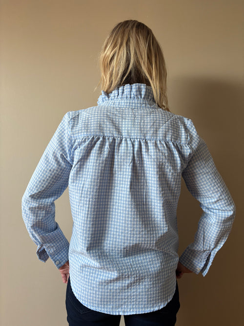 CHEMISE BLEU VICHY Chic et Paillettes