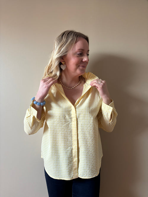 CHEMISE JAUNE VICHY Chic et Paillettes