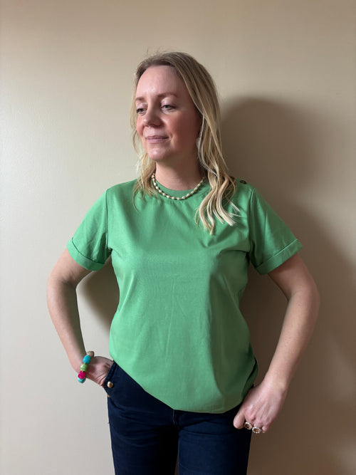 T-SHIRT VERT JULIE Chic et Paillettes