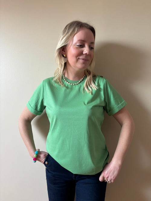 T-SHIRT VERT JULIE Chic et Paillettes